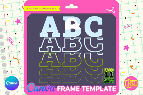 Away Stacked Alphabet Canva Frame Graphics Review