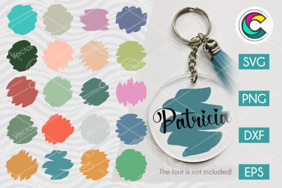 Brush Round Keychain SVG Patterns Graphics Review