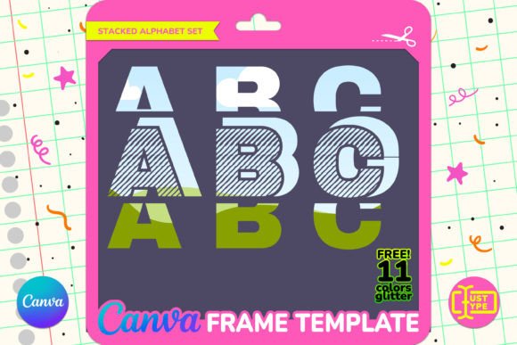 Buzz Stacked Alphabet Canva Frame Graphics for Makers