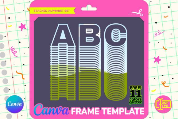 Card Stacked Alphabet Canva Frame: Graphics That Pop