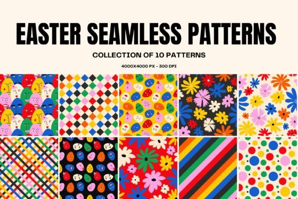 Cartoon Easter Patterns Pack Graphics Review