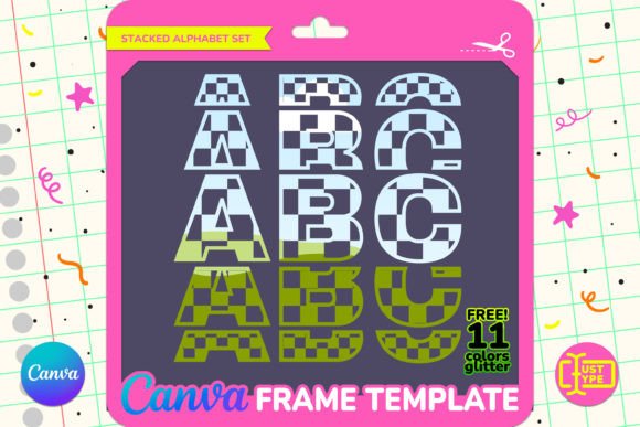 Check Pattern Stacked Alphabet Canva Graphics Review