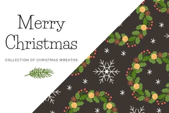 Collection of Christmas Wreath Graphics & Illustrations