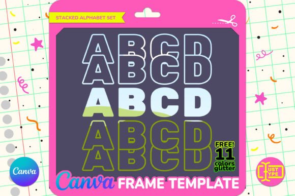 Column Stacked Alphabet Canva Graphics Frame Review