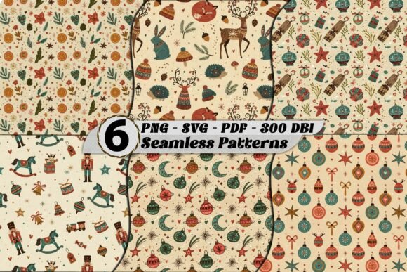 Cozy Folk Art Holiday Seamless Patterns Graphics Review