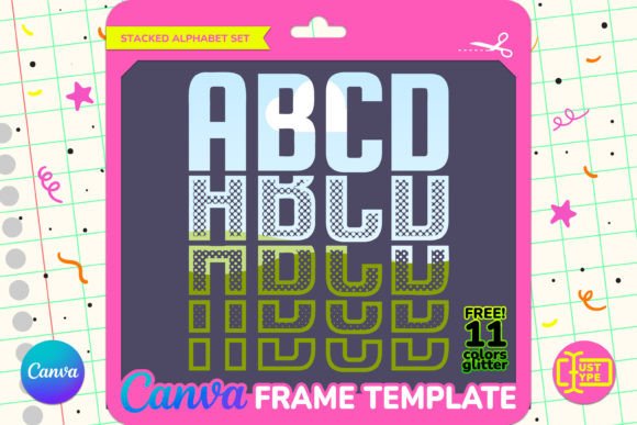 Dotted Stacked Alphabet Canva Graphics Frame Review