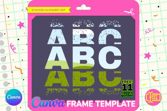 Dusty Stacked Alphabet Canva Frame Graphics Review