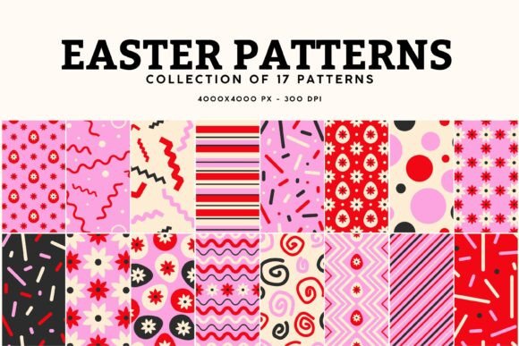 Easter Patterns Graphics: Easter Digital Papers