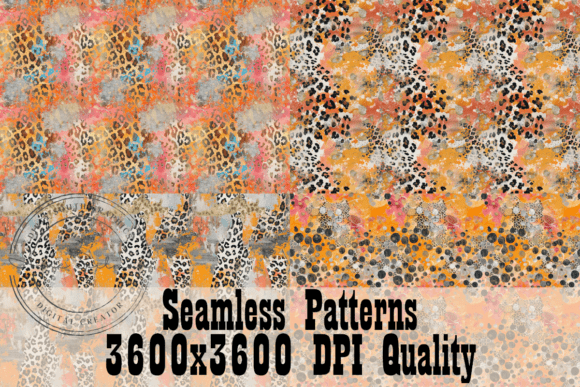Funky Orange Cheetah Seamless Patterns Graphics