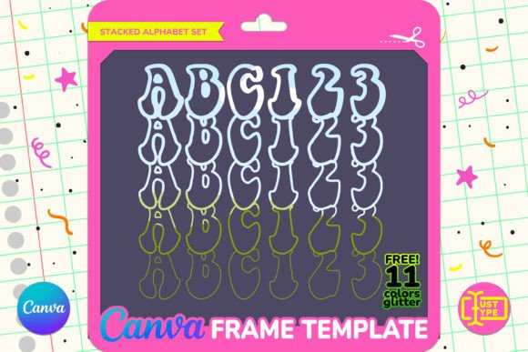 Hippie Vintage Stacked Canva Frame Graphics Review