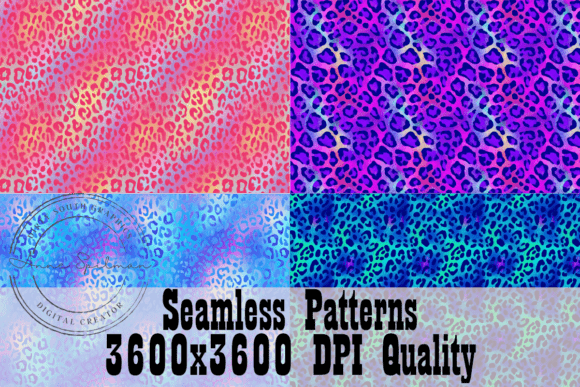 Holographic Cheetah Seamless Patterns Graphics and Patterns Review