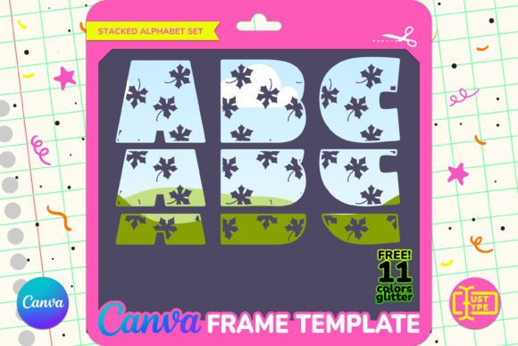 Maple Pattern Stacked Alphabet Canva Graphics Review