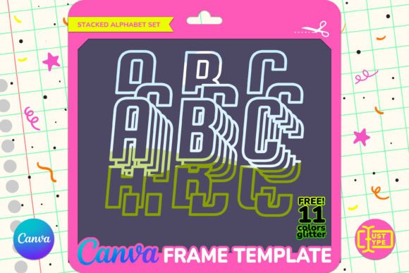 Pile Stacked Alphabet Canva Frame Graphics Review