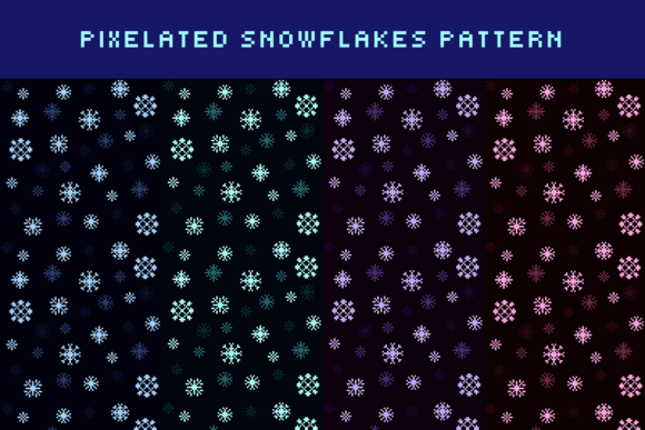 Pixel Art Patterns of Snow: Graphics and Patterns for Winter Branding