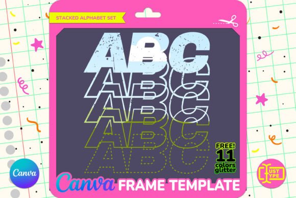 Rough Stacked Alphabet Canva Frame: A Graphics Editor's Take