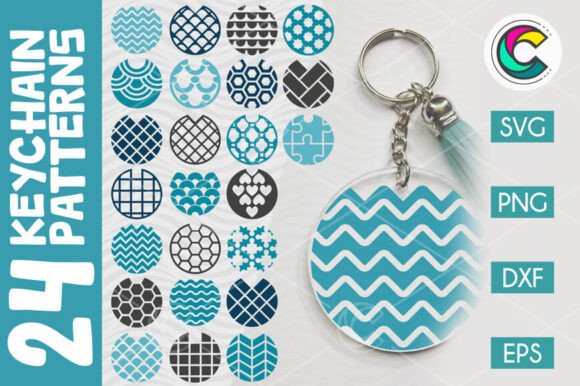 Round Keychain SVG Patterns for Graphics and Patterns
