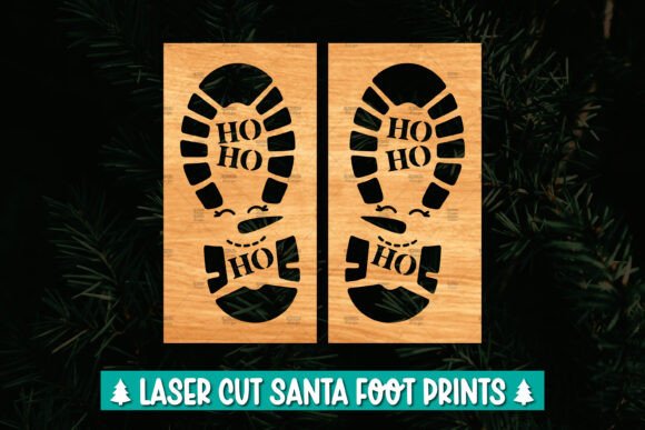 Santa Footprint Svg: Winter Laser Cutting