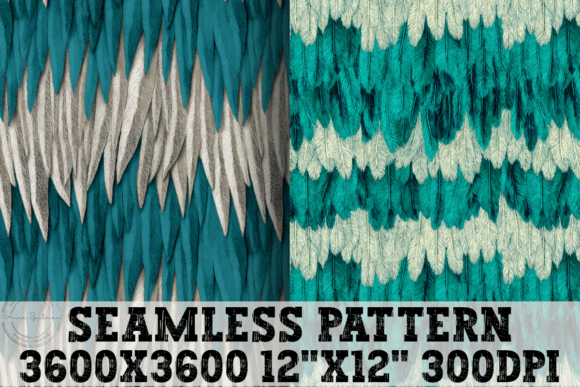 Turquoise Feathers Seamless Patterns Graphics and Patterns Review