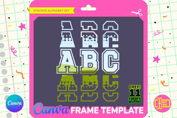 University Stacked Alphabet Canva Frame Graphics Review