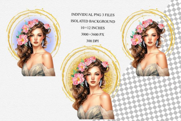Watercolor Girls Sublimation, PNG Graphics for Crafts