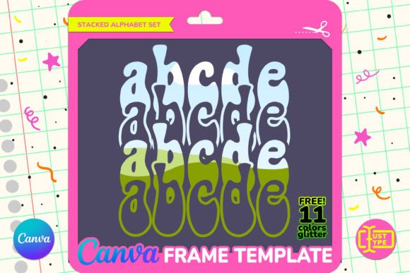 Wavy Disco Stacked Canva Frame Template Graphics Review