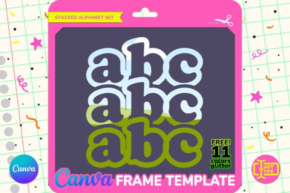 Wavy Stacked Alphabet Canva Frame Graphics Review